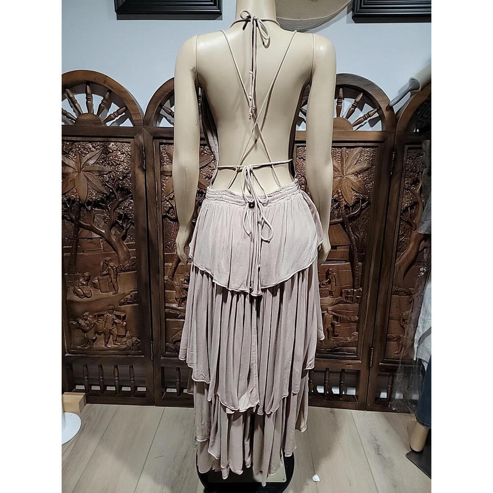 Free People Drop Dead Beauty Size L Lost In A Shell Maxi Dress #CB2 - Picture 6 of 14